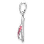 De-Ani Sterling Silver Rhodium-Plated Enameled Pink Flip-flop Pendant - Image 2