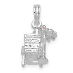 De-Ani Sterling Silver Rhodium-Plated 3D Enameled Beach Chair Pendant - Image 4
