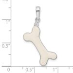 De-Ani Sterling Silver Rhodium-Plated Polished 3D Enameled Dog Bone Pendant - Image 4