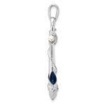 De-Ani Sterling Silver Rhodium-Plated Polished 3D Enameled Anchor Pendant - Image 2