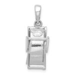 De-Ani Sterling Silver Rhodium-Plated 3D Moveable Enameled Beach Chair Pendant - Image 4