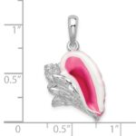 De-Ani Sterling Silver Rhodium-Plated Enameled Large Conch Shell Pendant - Image 3