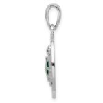 De-Ani Sterling Silver Rhodium-Plated Enameled Bahamas Circle with Turtle Pendant - Image 2