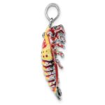 De-Ani Sterling Silver Rhodium-Plated Polished Enameled Florida Lobster Pendant - Image 2