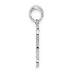 De-Ani Sterling Silver Rhodium-Plated Polished Enameled Green Turtle Pendant - Image 2