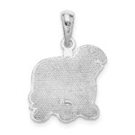 De-Ani Sterling Silver Rhodium-Plated Polished Enameled Green Turtle Pendant - Image 4
