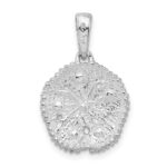 De-Ani Sterling Silver Rhodium-Plated Large Sand Dollar with 14k Starfish Pendant - Image 4