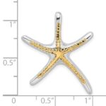 De-Ani Sterling Silver Rhodium-Plated Dancing Starfish with 14k Accent Slide - Image 3