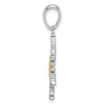 De-Ani Sterling Silver Rhodium-Plated Lacey Snowflake with 14k Center Pendant - Image 2