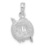 De-Ani Sterling Silver Rhodium-Plated Polished 3D Pisces Zodiac Pendant - Image 4