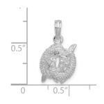 De-Ani Sterling Silver Rhodium-Plated Polished 3D Pisces Zodiac Pendant - Image 3