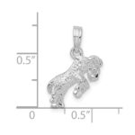 De-Ani Sterling Silver Rhodium-Plated Polished 3D Aries Zodiac Pendant - Image 3