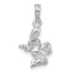 De-Ani Sterling Silver Rhodium-Plated Polished 3D Virgo Zodiac Pendant - Image 4