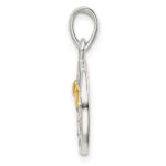 Sterling Silver Flash Gold Plated LOVE YOU TO THE MOON Pendant - Image 2