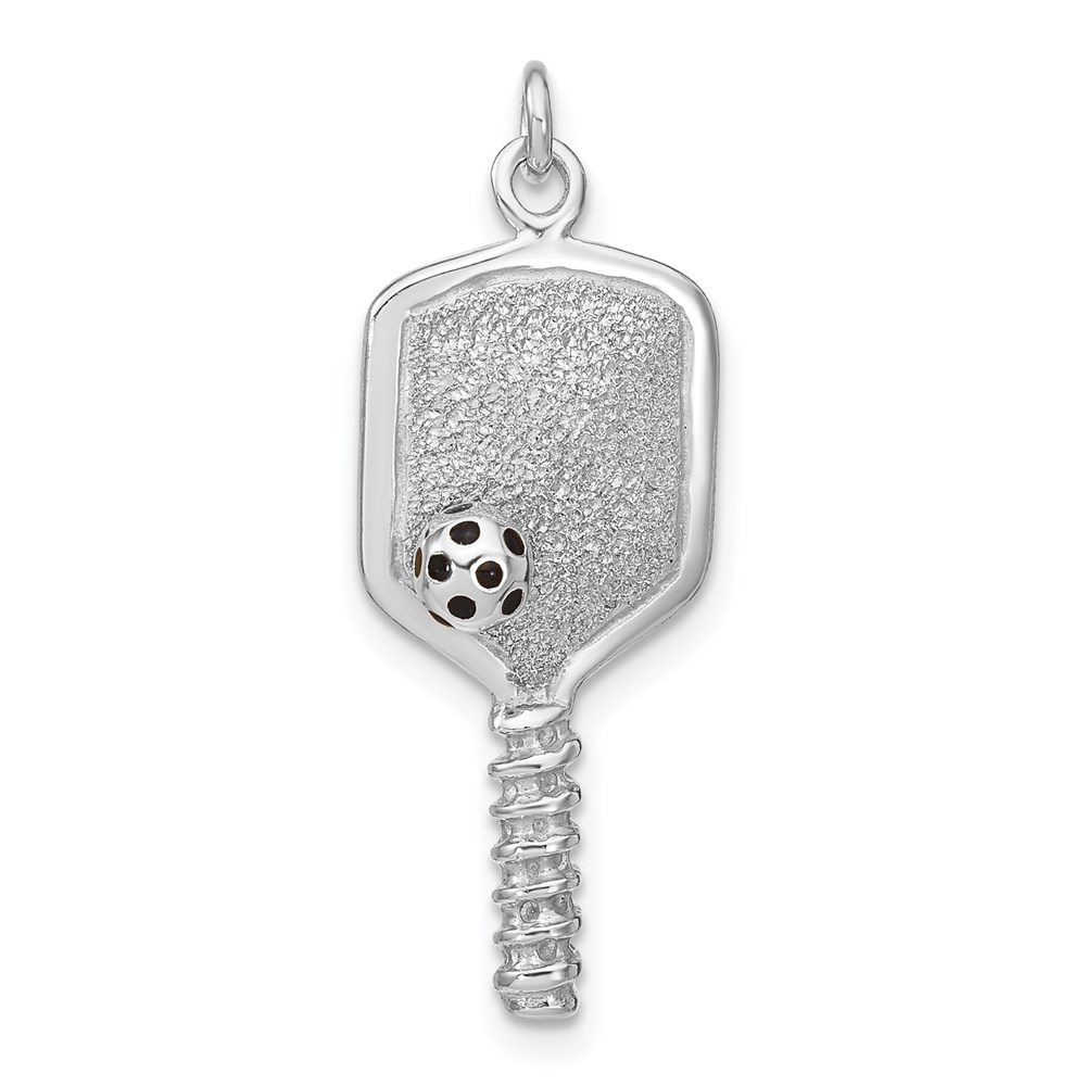 QC11001.jpg Sterling Silver Enamel Pickleball Charm - Image 1
