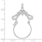 De-Ani Sterling Silver Rhodium-plated Polished Beaded Scroll Design Charm Holder - Image 2