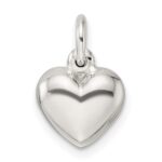 Sterling Silver Puffed Heart Charm