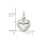 Sterling Silver Puffed Heart Charm - Image 3