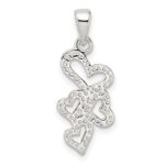 Sterling Silver Polished Multiple Heart Pendant - Image 4