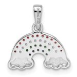 Sterling Silver Rh-plated Multi-color Nano Crystal Rainbow Pendant - Image 4