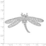 De-Ani Sterling Silver Rhodium-Plated Polished Dragonfly with Filigree Wings Slide - Image 3