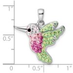 Sterling Silver Rhodium-plated Preciosa Crystal Hummingbird Pendant - Image 3