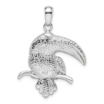 Sterling Silver Rhodium-plated Preciosa Crystal Toucan Pendant - Image 4