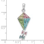 Sterling Silver Rhodium-plated Preciosa Crystal Kite Pendant - Image 3