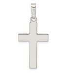 Sterling Silver Polished w/Rope Ends Latin Cross Pendant - Image 4