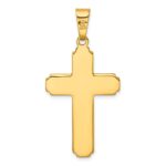 Sterling Silver Gold-tone Polished and Grooved Cross Pendant - Image 3