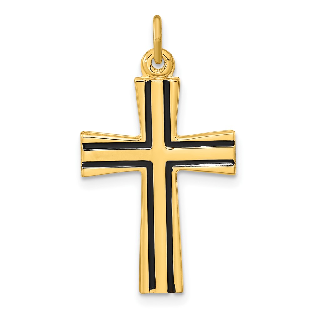 QC11118.jpg Sterling Silver Gold-plated Polished Enameled Cross Pendant - Image 1