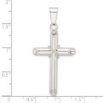 Sterling Silver Polished X Center Hollow Tube Cross Pendant - Image 4