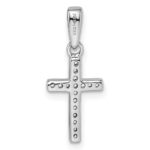 Sterling Silver Rhodium-plated CZ Cross Pendant - Image 4