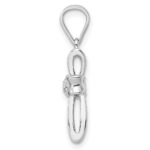 Sterling Silver Rhodium-plated CZ Cross Pendant - Image 2