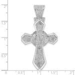 Sterling Silver Rhodium-plated Polished CZ Cross Pendant - Image 3