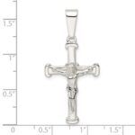 Sterling Silver Polished Crucifix Pendant - Image 3