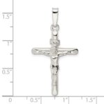 Sterling Silver Polished Crucifix Pendant - Image 3