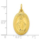 Sterling Silver Gold-tone Polished Solid Miraculous Medal Pendant - Image 3