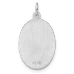 Sterling Silver Rhodium-plated Polished Solid Saint Christopher Pendant - Image 4