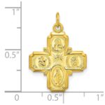 Sterling Silver Gold-tone Polished Solid Miraculous Medal Pendant - Image 3