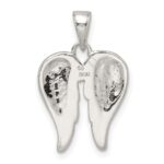 Sterling Silver Polished Angel Wings Pendant - Image 4