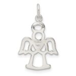 Sterling Silver Polished and Lasered Angel Pendant - Image 4
