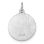 Sterling Silver Rhodium-plated Polished Solid 1st Holy Communion Pendant - Image 4