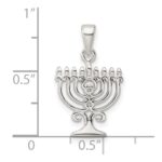 Sterling Silver Polished Menorah Pendant - Image 4