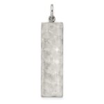 Sterling Silver Polished and Textured Solid Mezuzah w/Star of David Pendant - Image 4