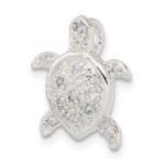 Sterling Silver Polished CZ Turtle Chain Slide - Image 5