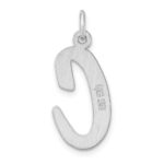 Large Sterling Silver Rhodium-plated Script Letter C Initial Charm - Image 3