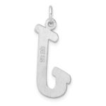 Large Sterling Silver Rhodium-plated Script Letter J Initial Charm - Image 3