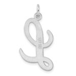 Large Sterling Silver Rhodium-plated Script Letter L Initial Charm - Image 3