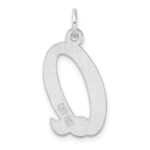 Large Sterling Silver Rhodium-plated Script Letter Q Initial Charm - Image 3